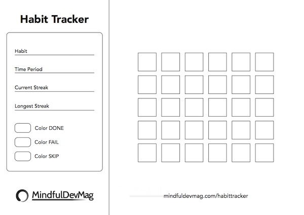 printable habit tracker black and white version