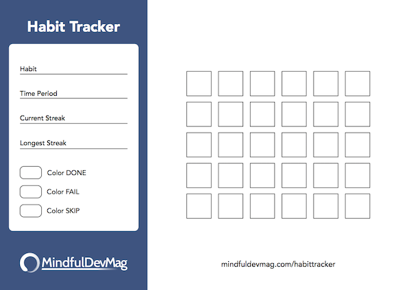 printable habit tracker colored version