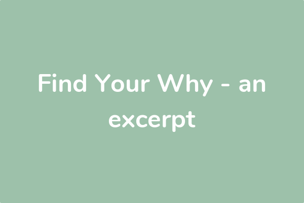 Find Your Why - an excerpt