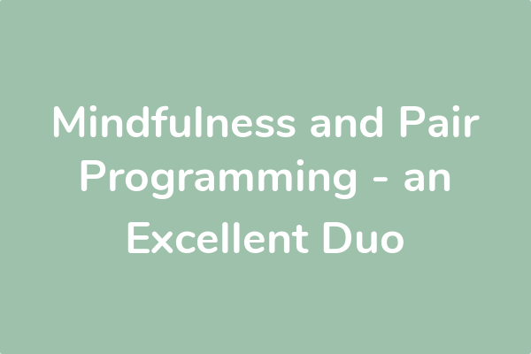 Mindfulness and Pair Programming - an Excellent Duo