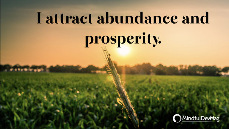 Morning affirmation: I attract abundance and prosperity.