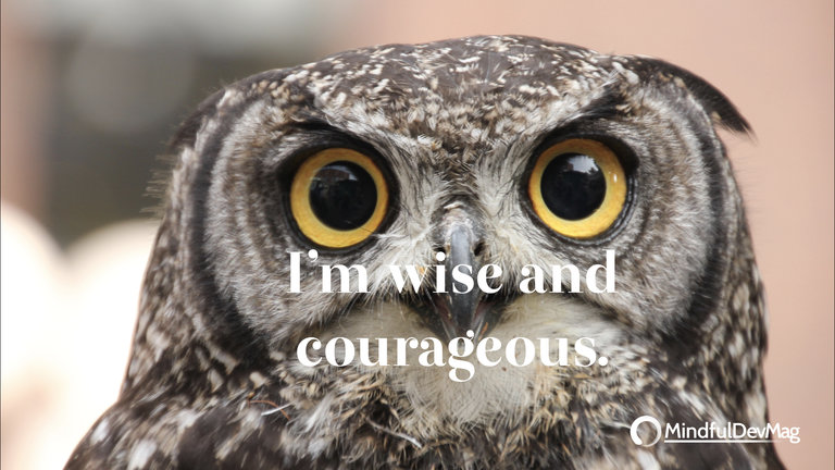 Morning affirmation: I’m wise and courageous.