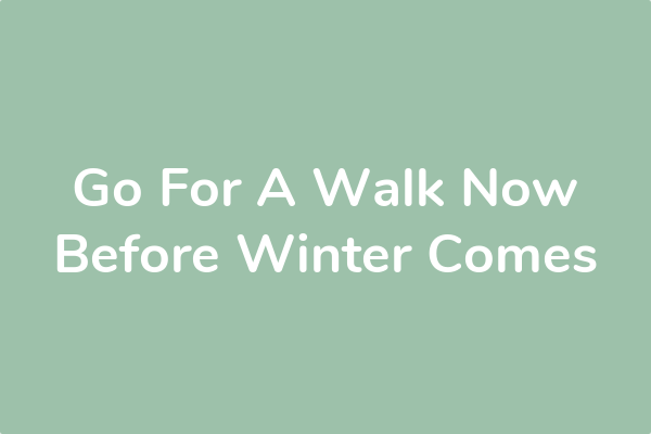 Go For A Walk Now Before Winter Comes